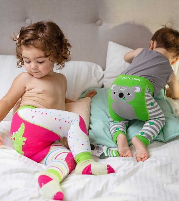 Leggings Zoocchini con calzini antiscivolo abbinati - 6/12 mesi