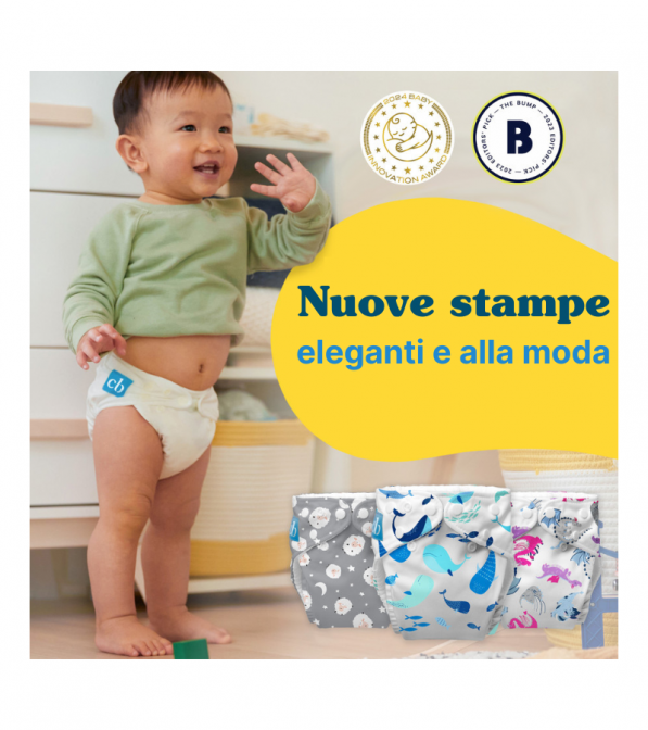 5X Pannolino lavabile Pocket One Size - Charlie Banana