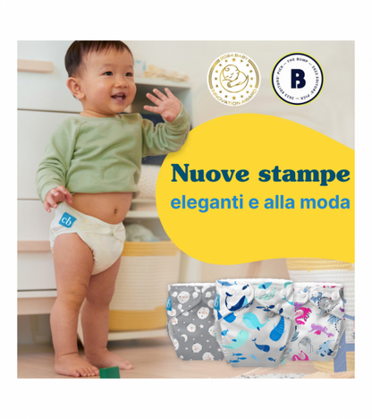 5X Pannolino lavabile Pocket One Size - Charlie Banana