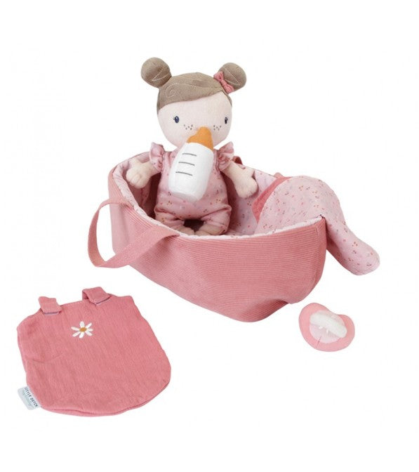 Bambola neonato con culla e accessori
