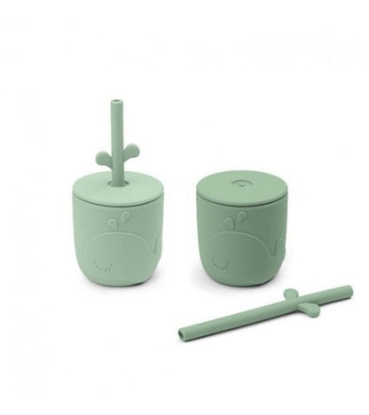 Bicchieri con tappo e cannuccia in silicone - 2 pz.