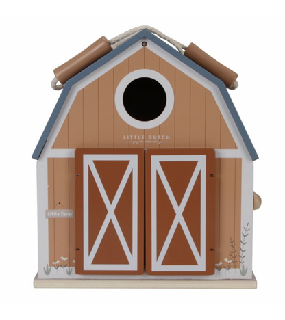 Fattoria portatile con animali in legno