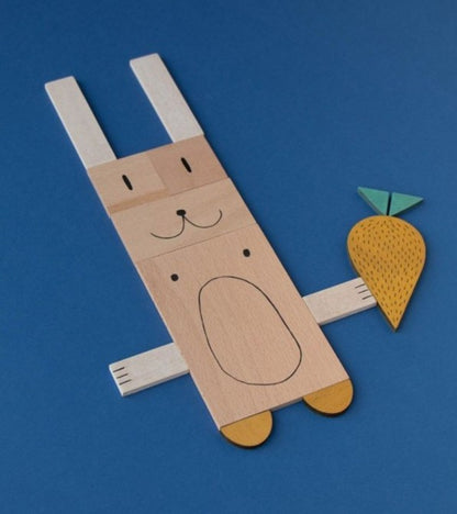La volpe e il topo gioco di composizione in legno