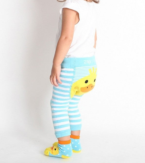 Leggings Zoocchini con calzini antiscivolo abbinati - 12/18 mesi
