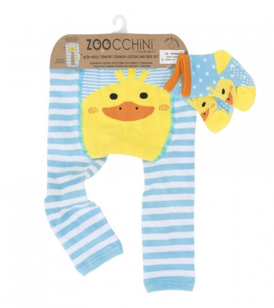 Leggings Zoocchini con calzini antiscivolo abbinati - 6/12 mesi