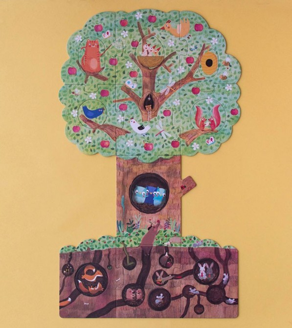 Mon petite pommier puzzle reversibile con incastri