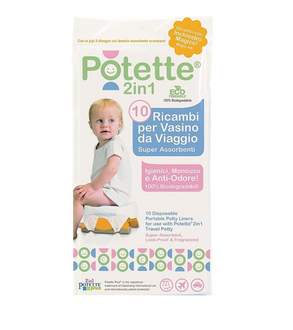 Ricambi 100% biodegradabili per vasino da viaggio Potette