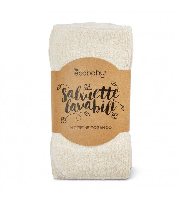Salviette lavabili in spugna di cotone organico