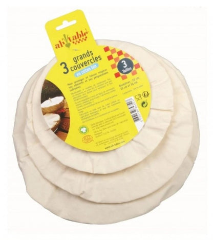 Set 3 coperchi in cotone biologico