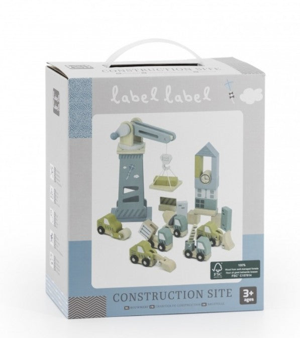 Set cantiere in legno con mezzi