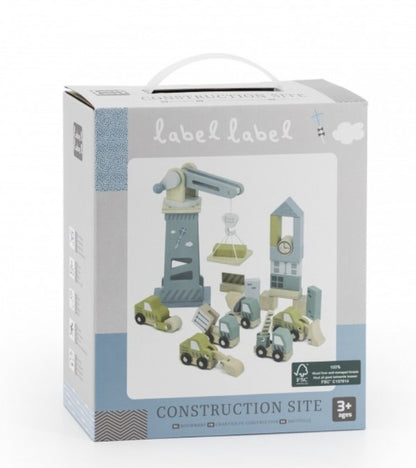 Set cantiere in legno con mezzi