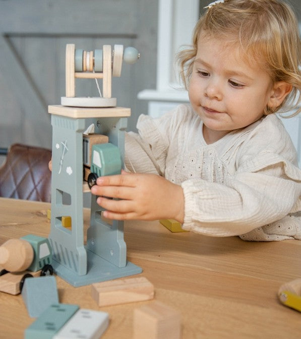 Set cantiere in legno con mezzi