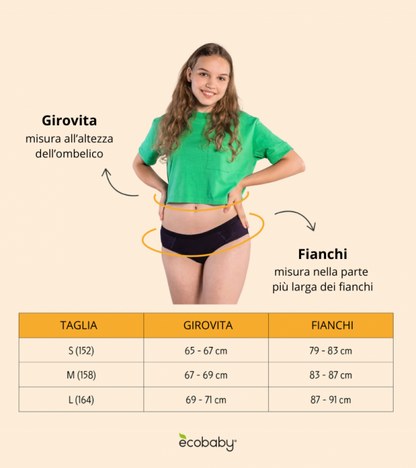 Slip assorbente per ragazze Hipster Teen