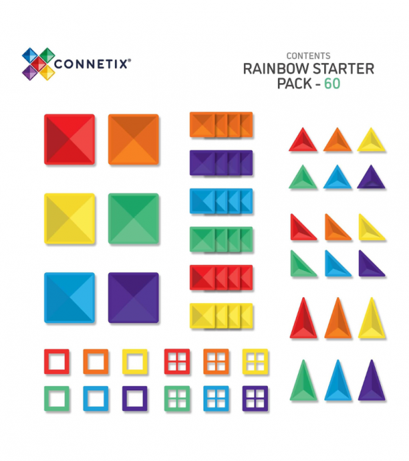 Tessere magnetiche Connetix - gamma Arcobaleno